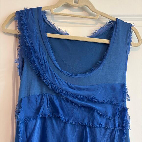 Made in Italy Women’s Silk Layered Maxi Dress Sz S/M Lagenlook Artsy Art2wear - Picture 7 of 14